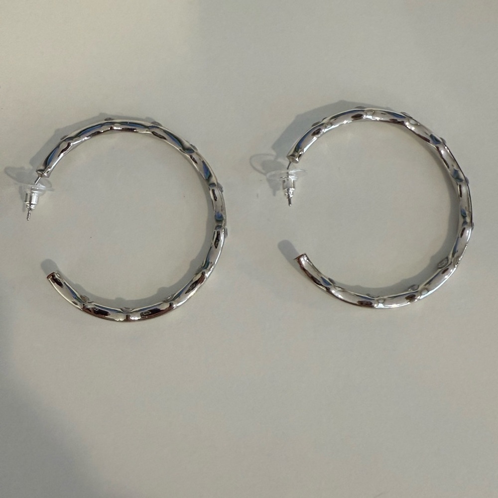 Jennifer Miller Sparkly Wavy Hoop Earrings; FIRM 💕💕 - Picture 4 of 5